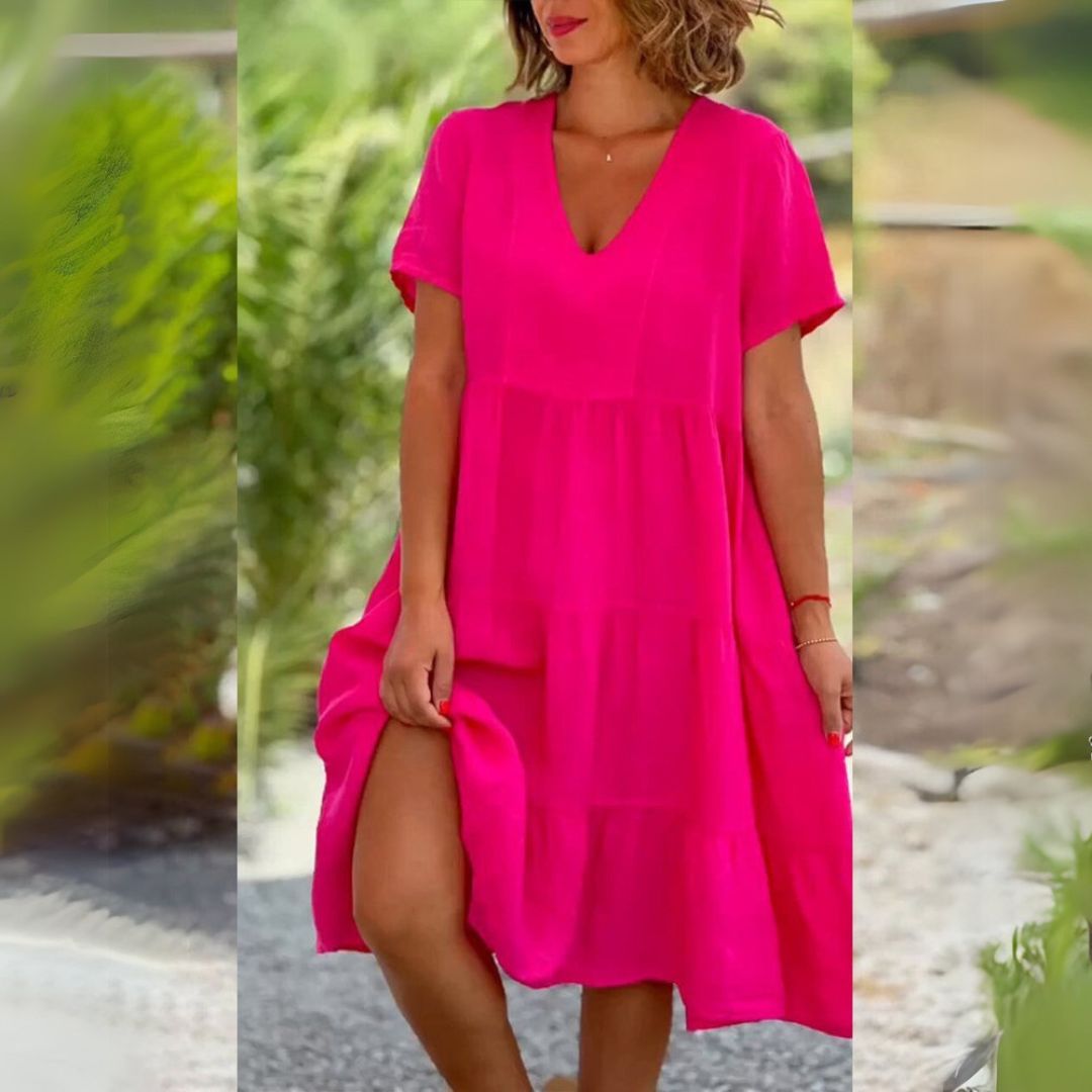 Флора | Елегантна V-образна рокля