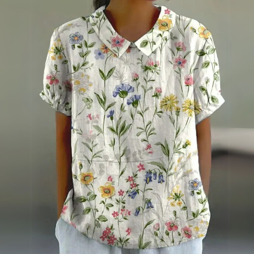 Málinka | Цветна ленена блуза за свободни дни