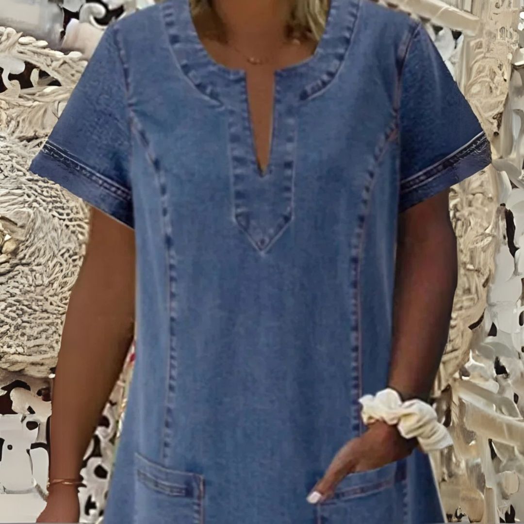 Гизела | Елегантна дънкова рокля за всеки ден