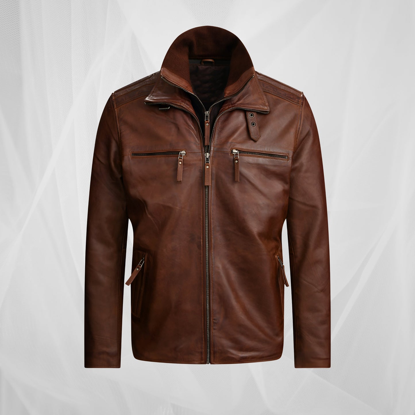 Винтидж кафяво яке с кафе рейсър стил