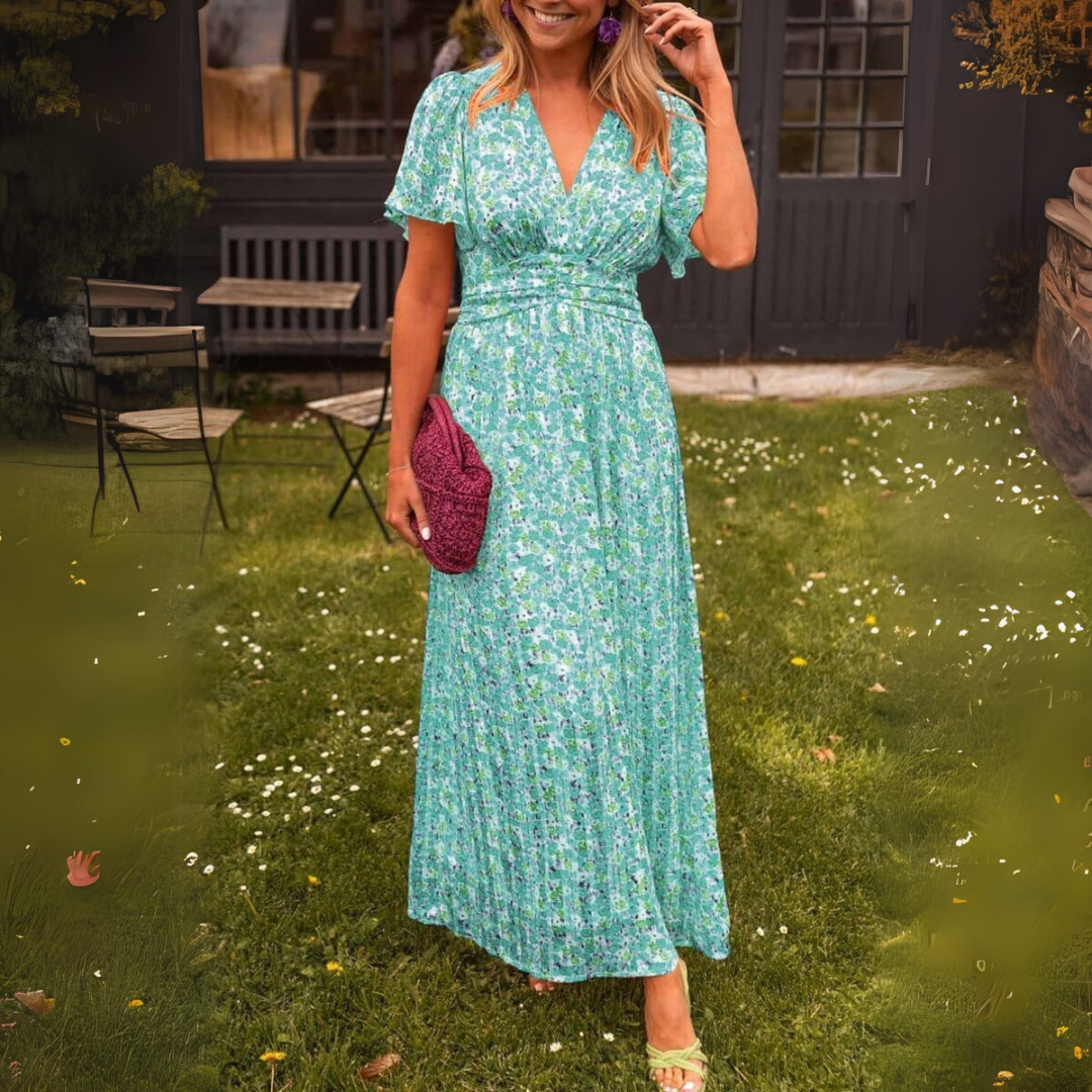 Лаура | Елегантна макси рокля с V-образно деколте