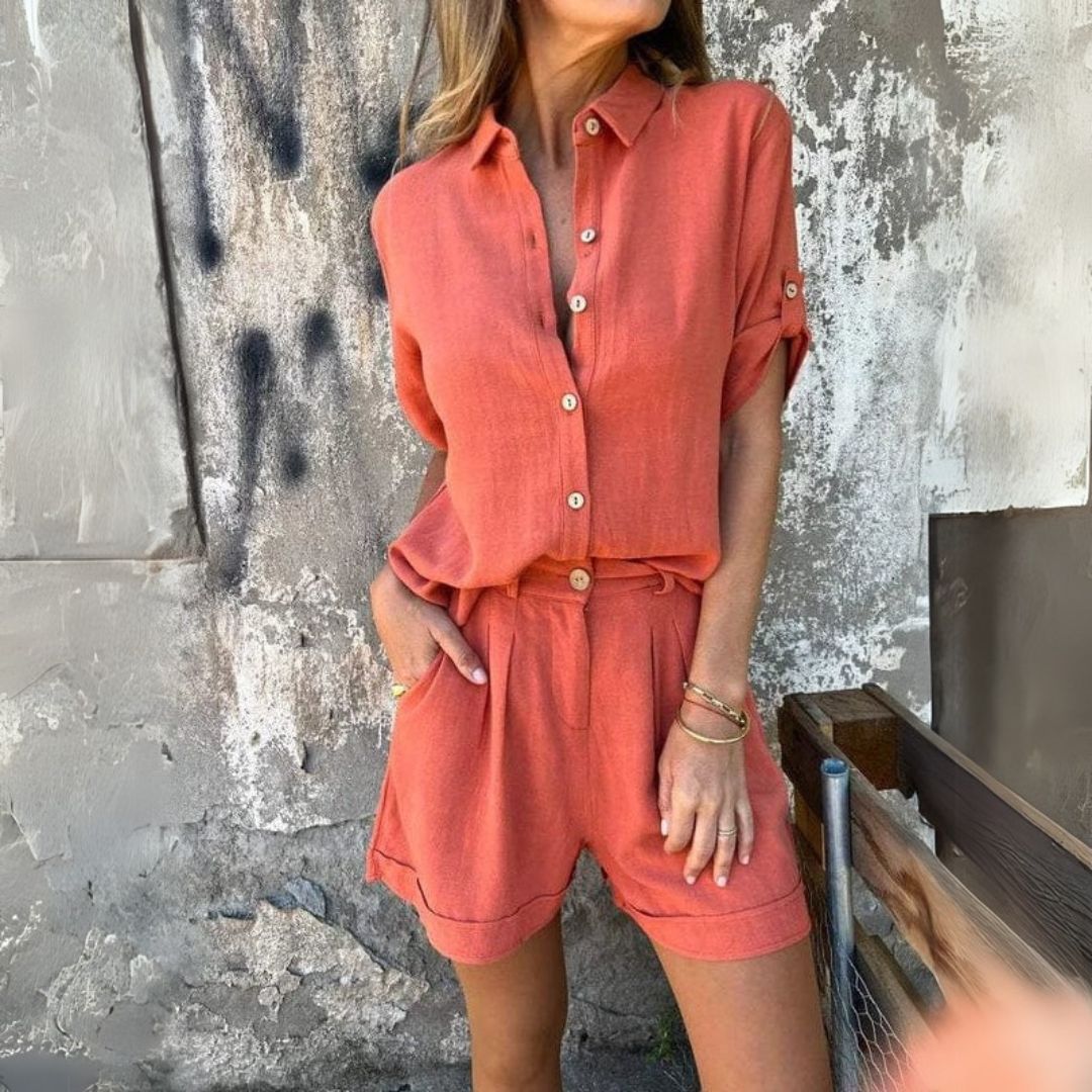 Ема | Удобен ленен комплект за летен комфорт