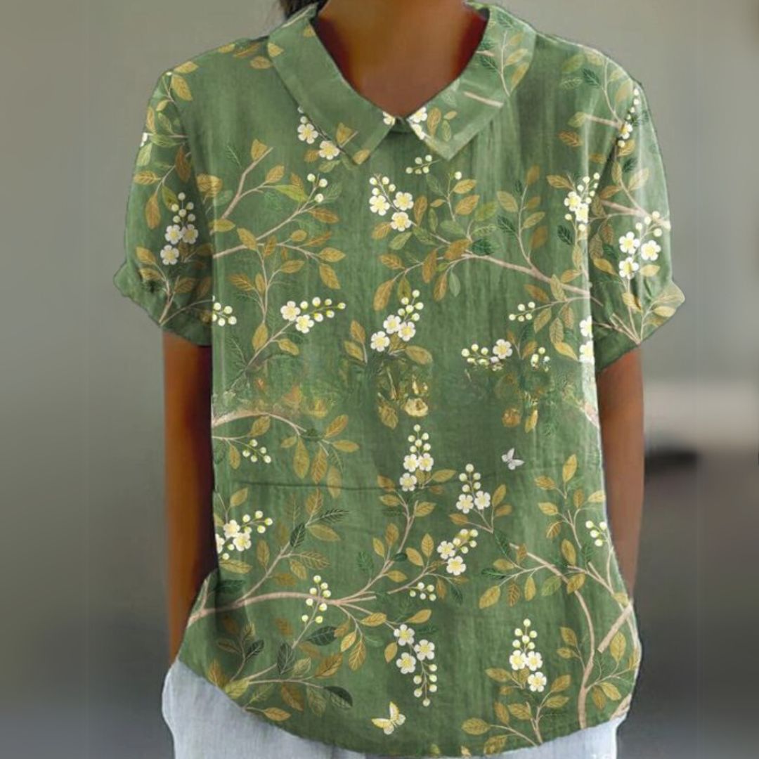 Málinka | Цветна ленена блуза за свободни дни