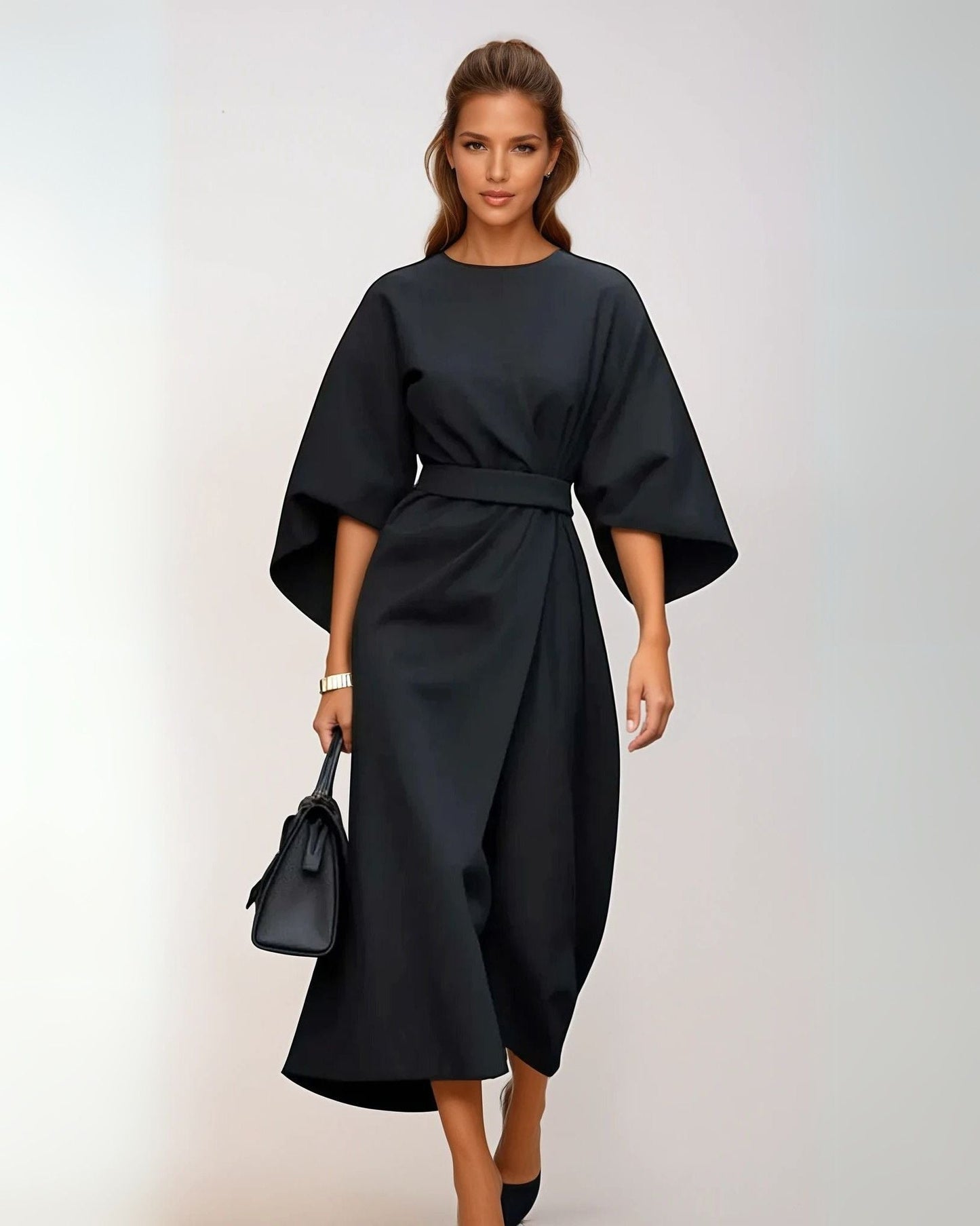 Люси | Стилна рокля с колан