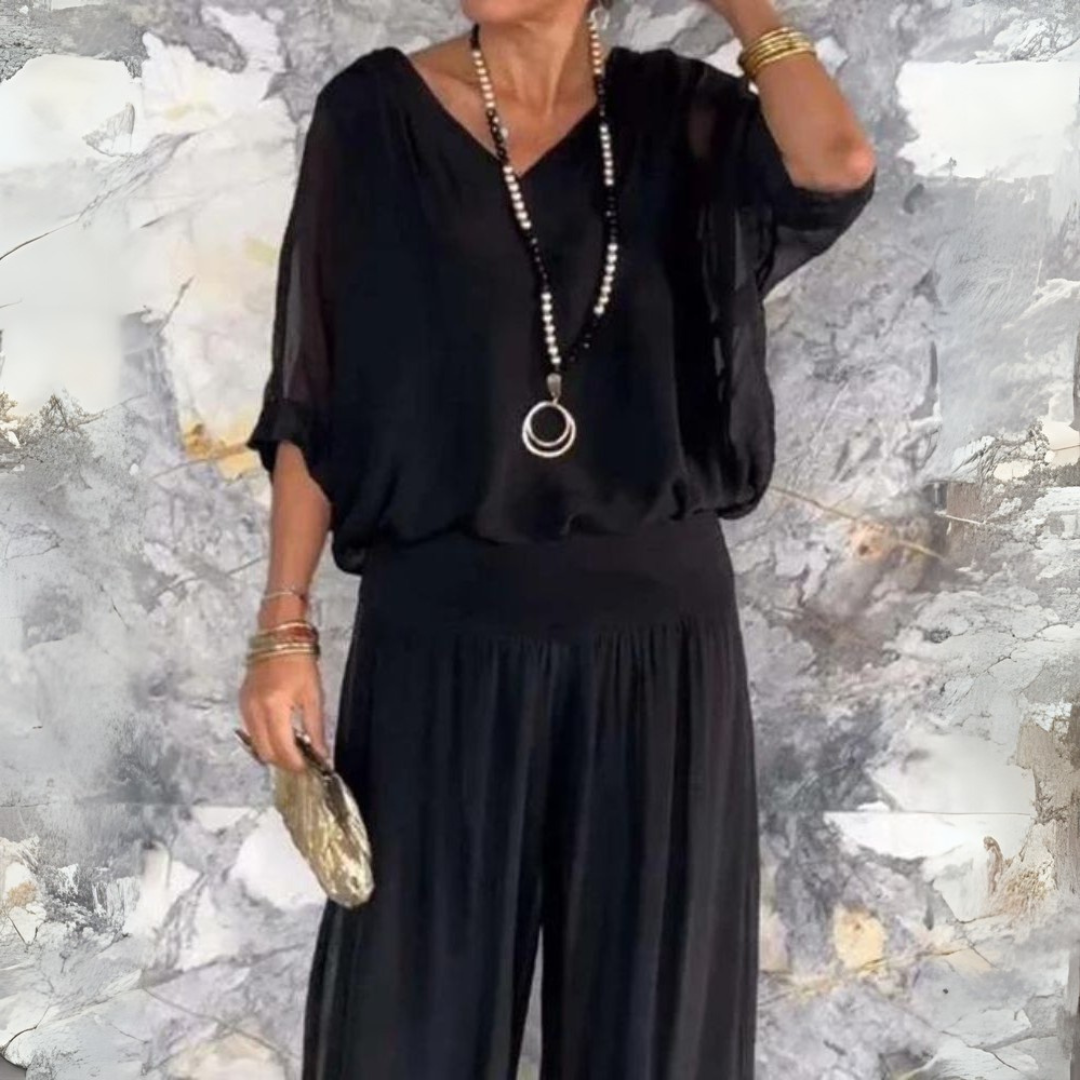 Амани | Лек бохемски комплект с блуза и панталони