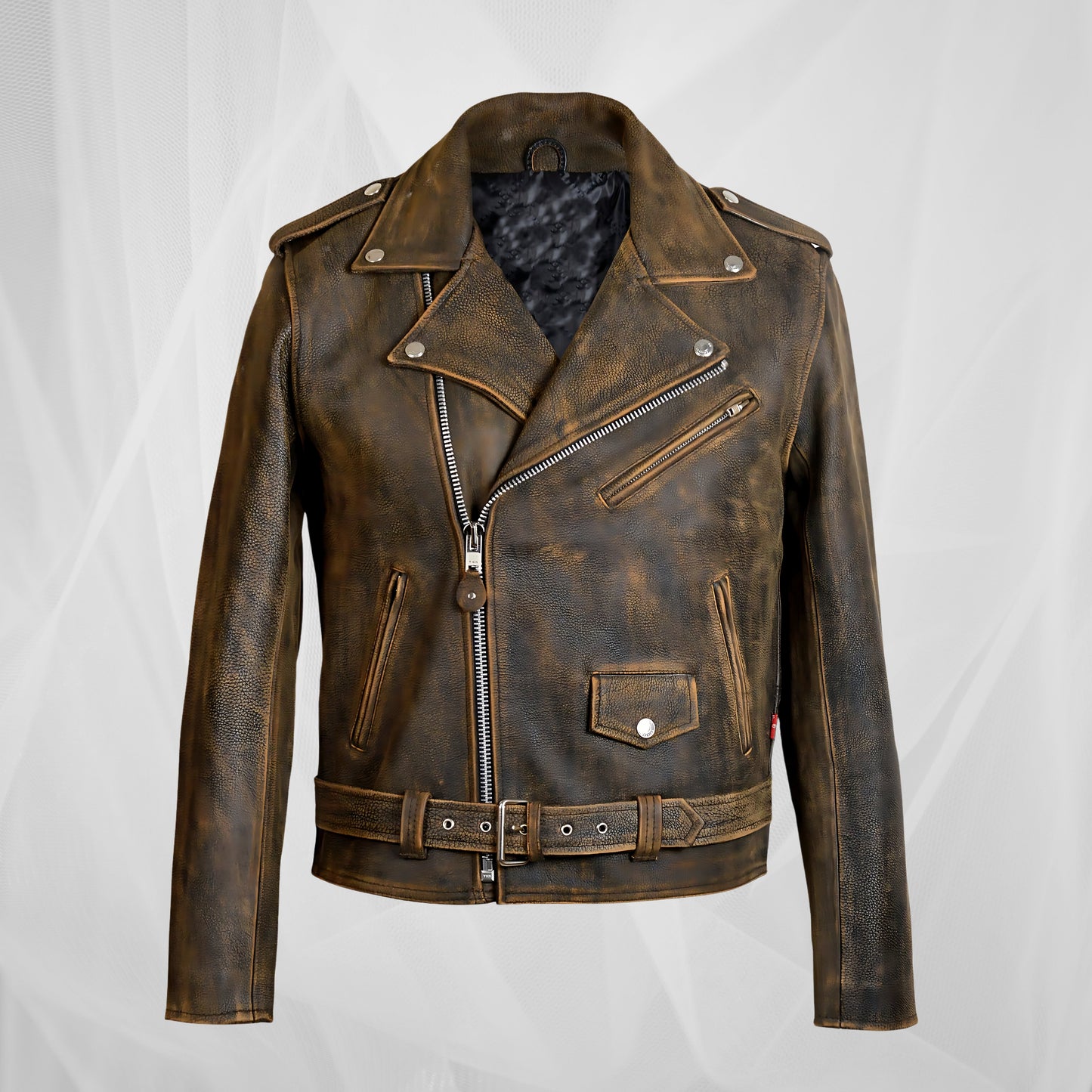 Винтидж кожено мото яке със смел характер