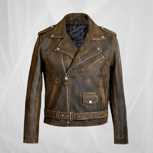 Винтидж кожено мото яке със смел характер