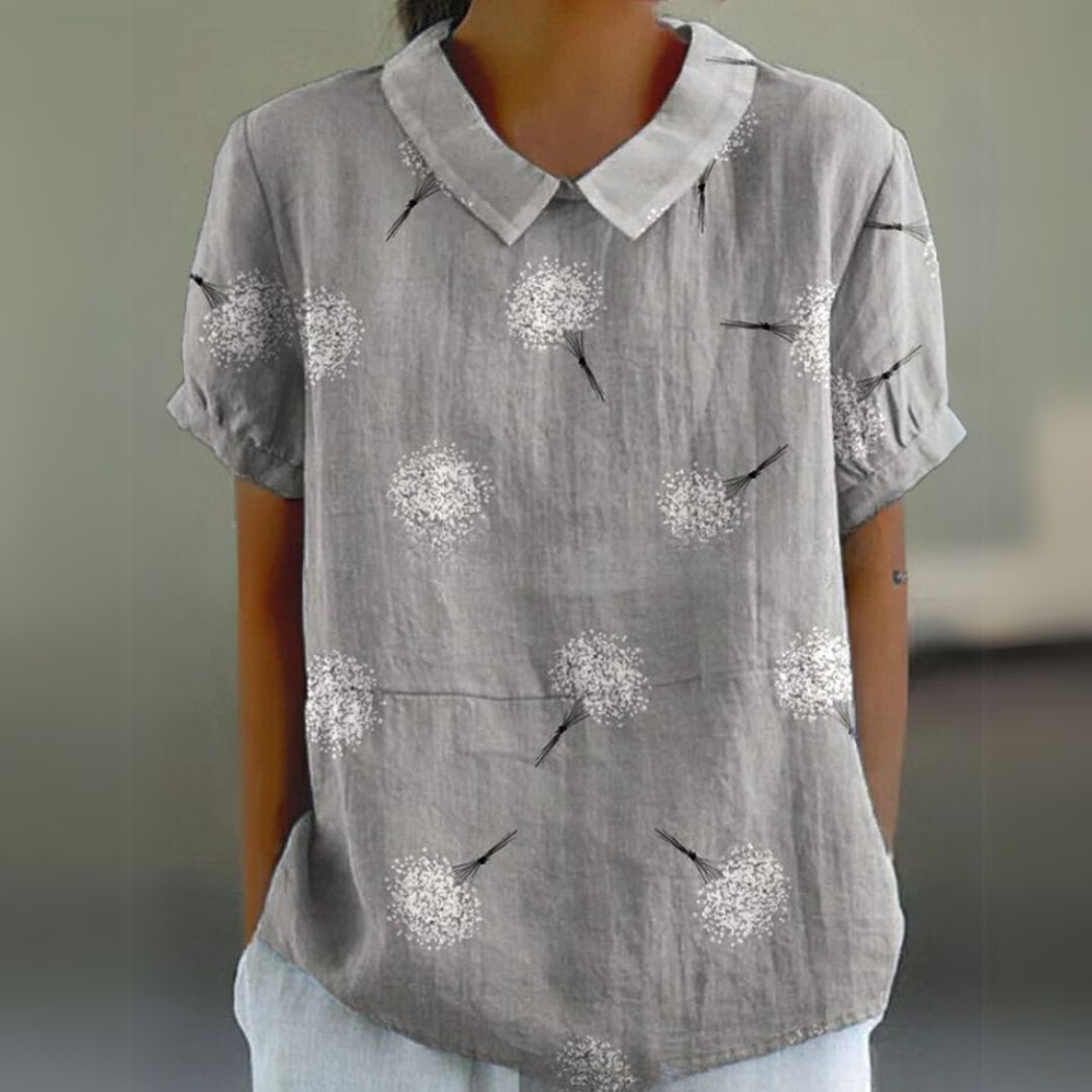 Málinka | Цветна ленена блуза за свободни дни