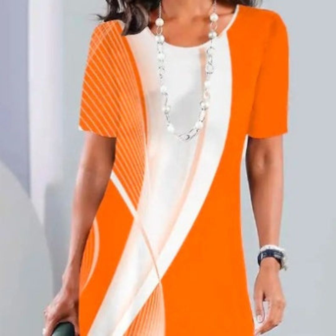 Талия | Лежерна плисирана рокля с цветен блок