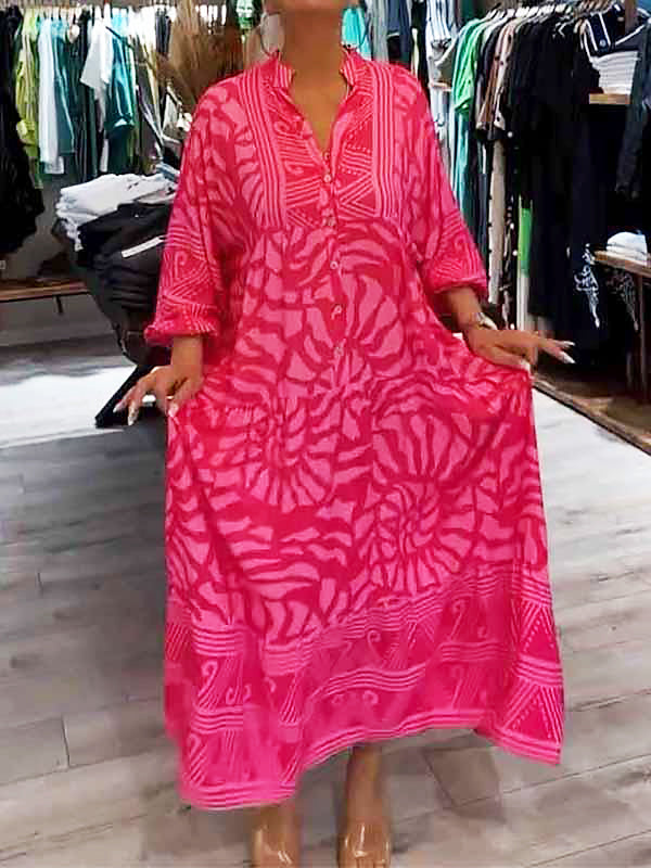 Mira™ | Рокля с Печат и V-Изрез (Почти разпродадена)