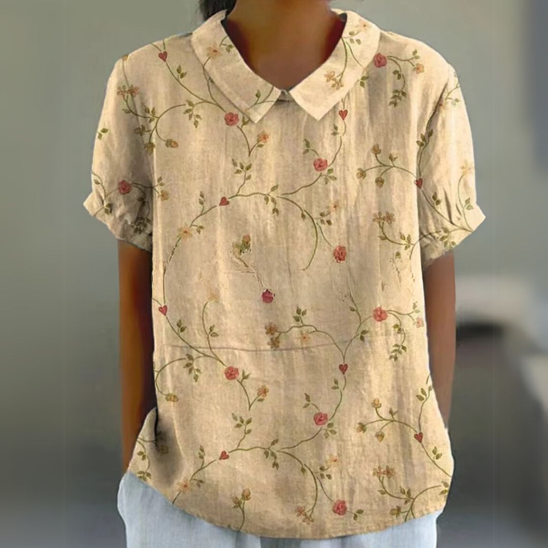 Málinka | Цветна ленена блуза за свободни дни