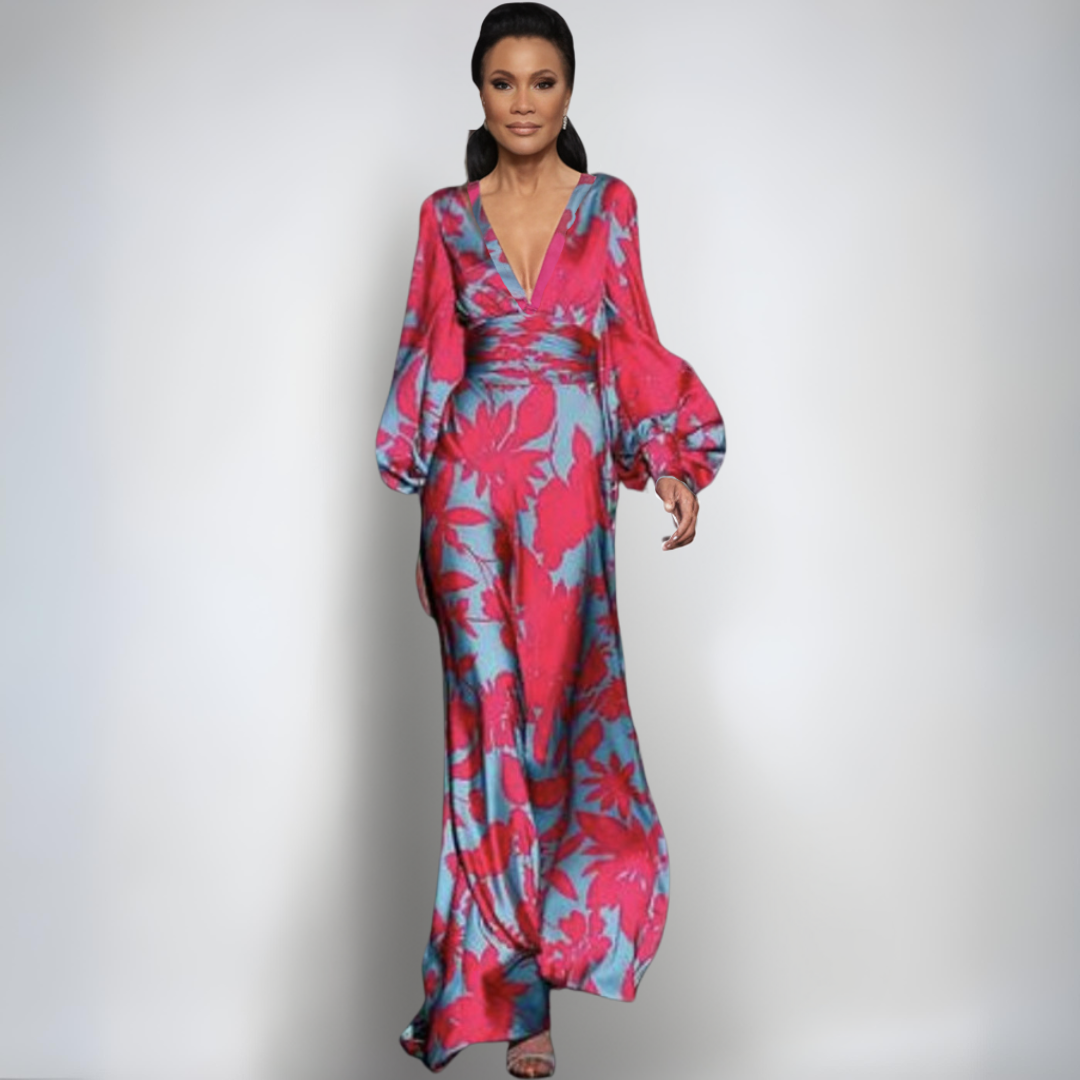 Алис | Елегантна Цветна Завиваща Рокля