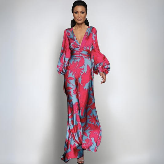 Алис | Елегантна Цветна Завиваща Рокля