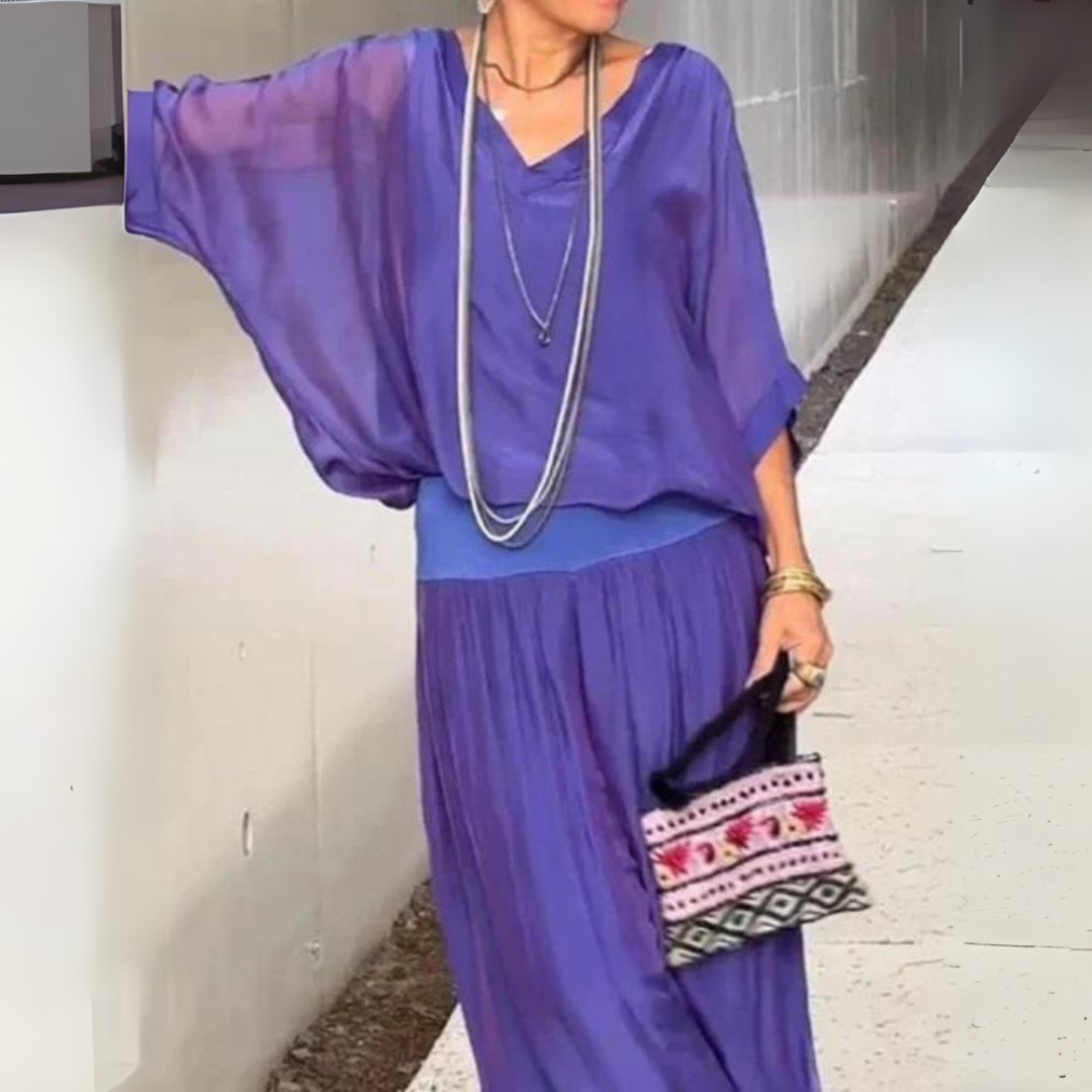 Амани | Лек бохемски комплект с блуза и панталони