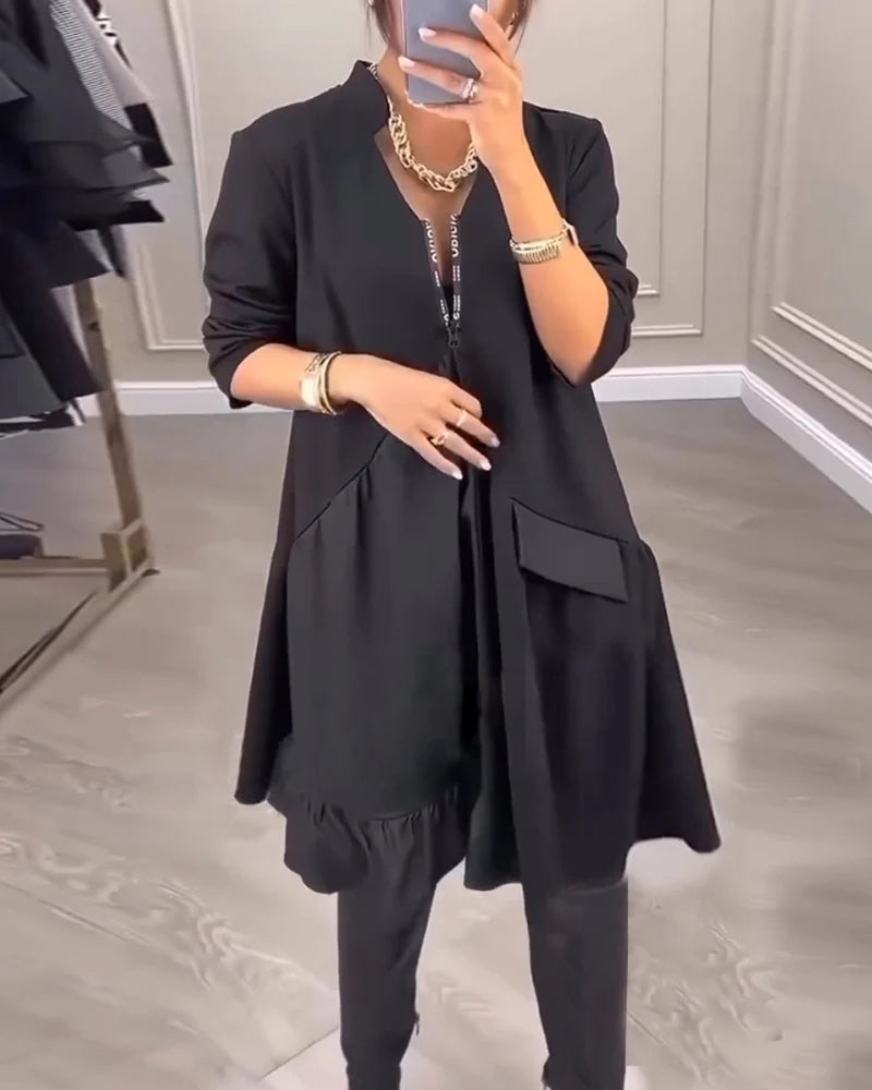 Vaanya | Рокля с артистичен дух и V-образно деколте