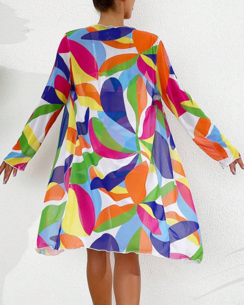 Цветен бански костюм от три части