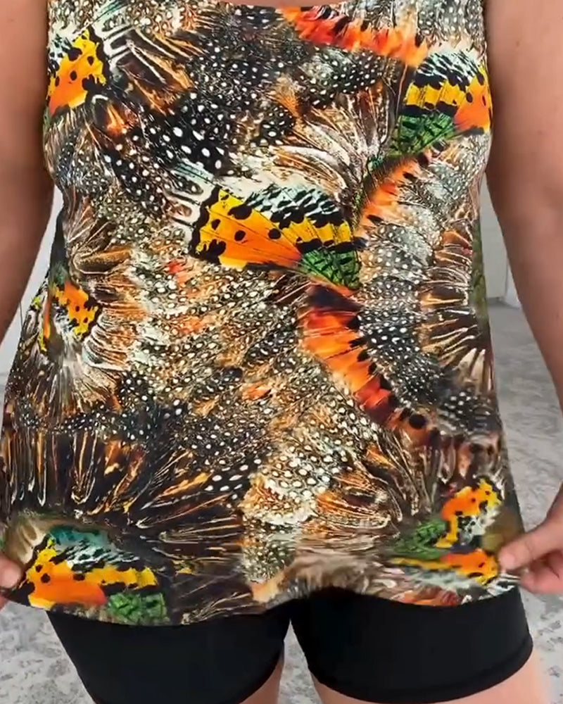 Дамски Бански Костюм Две Части с Принт