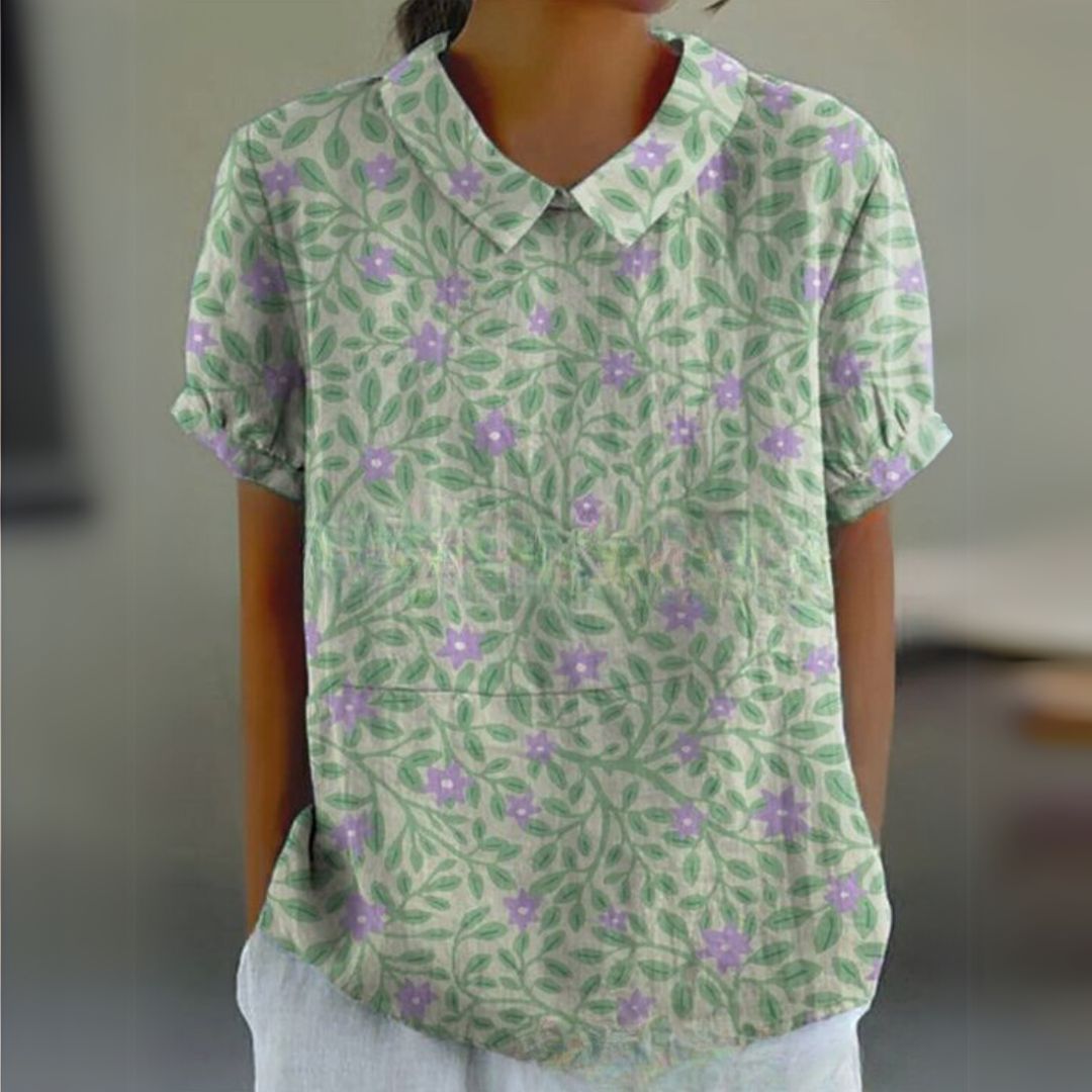 Málinka | Цветна ленена блуза за свободни дни