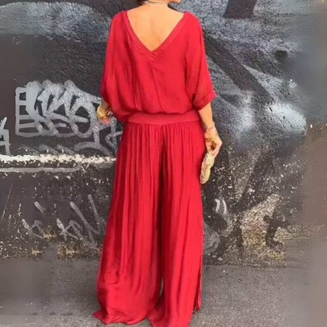 Амани | Лек бохемски комплект с блуза и панталони