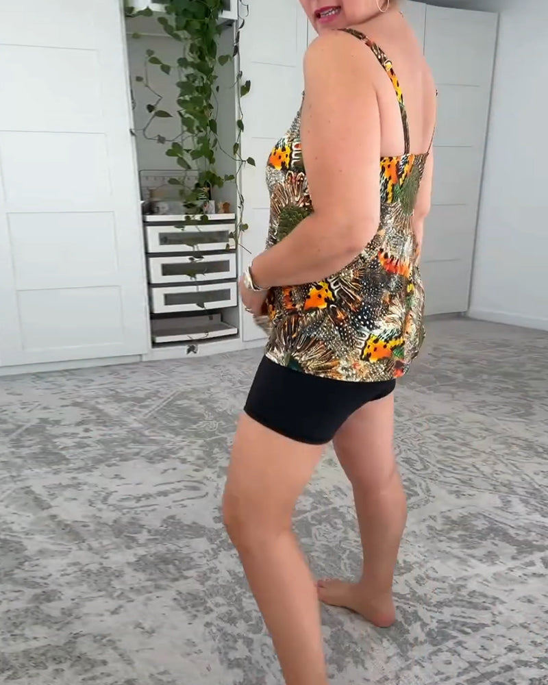 Дамски Бански Костюм Две Части с Принт