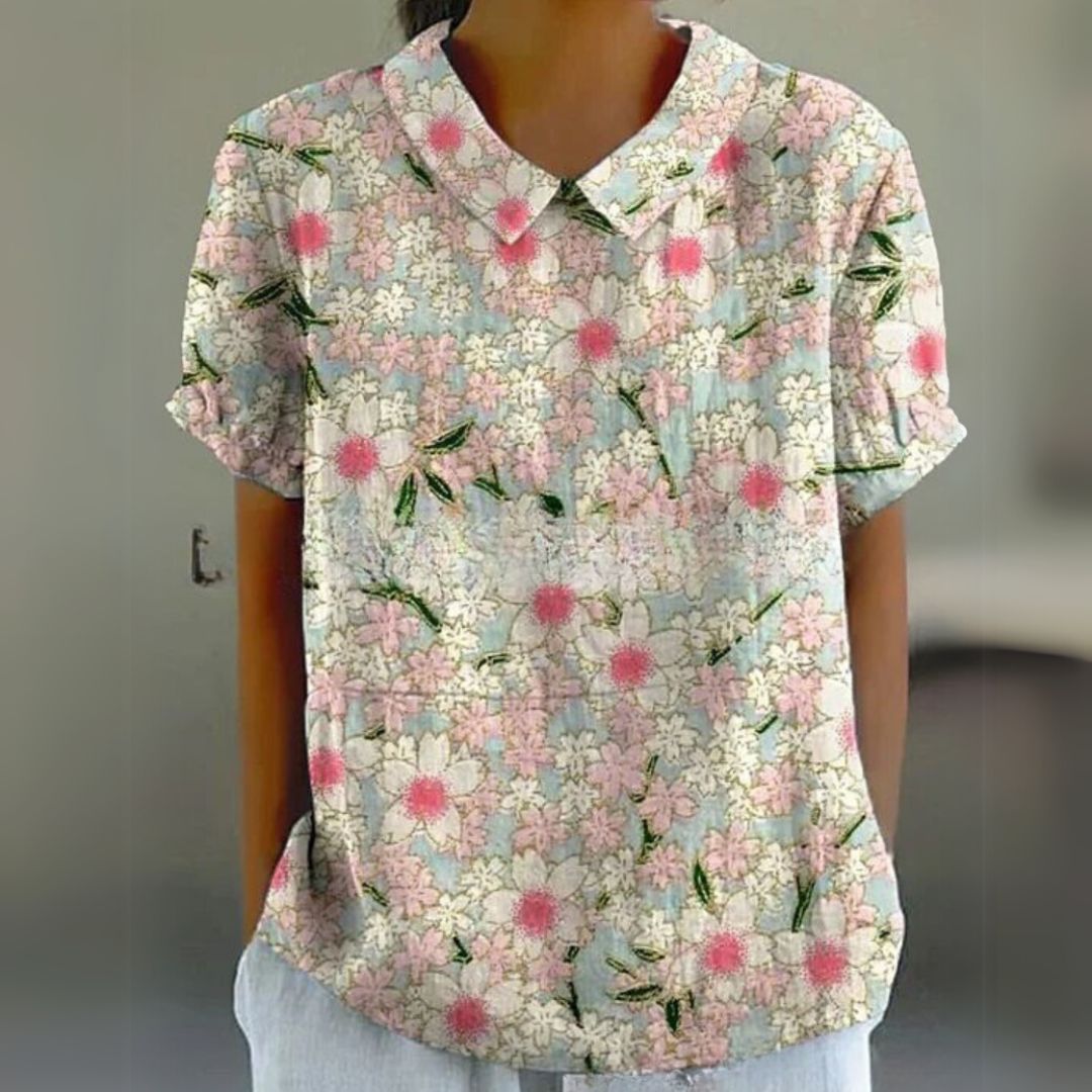 Málinka | Цветна ленена блуза за свободни дни