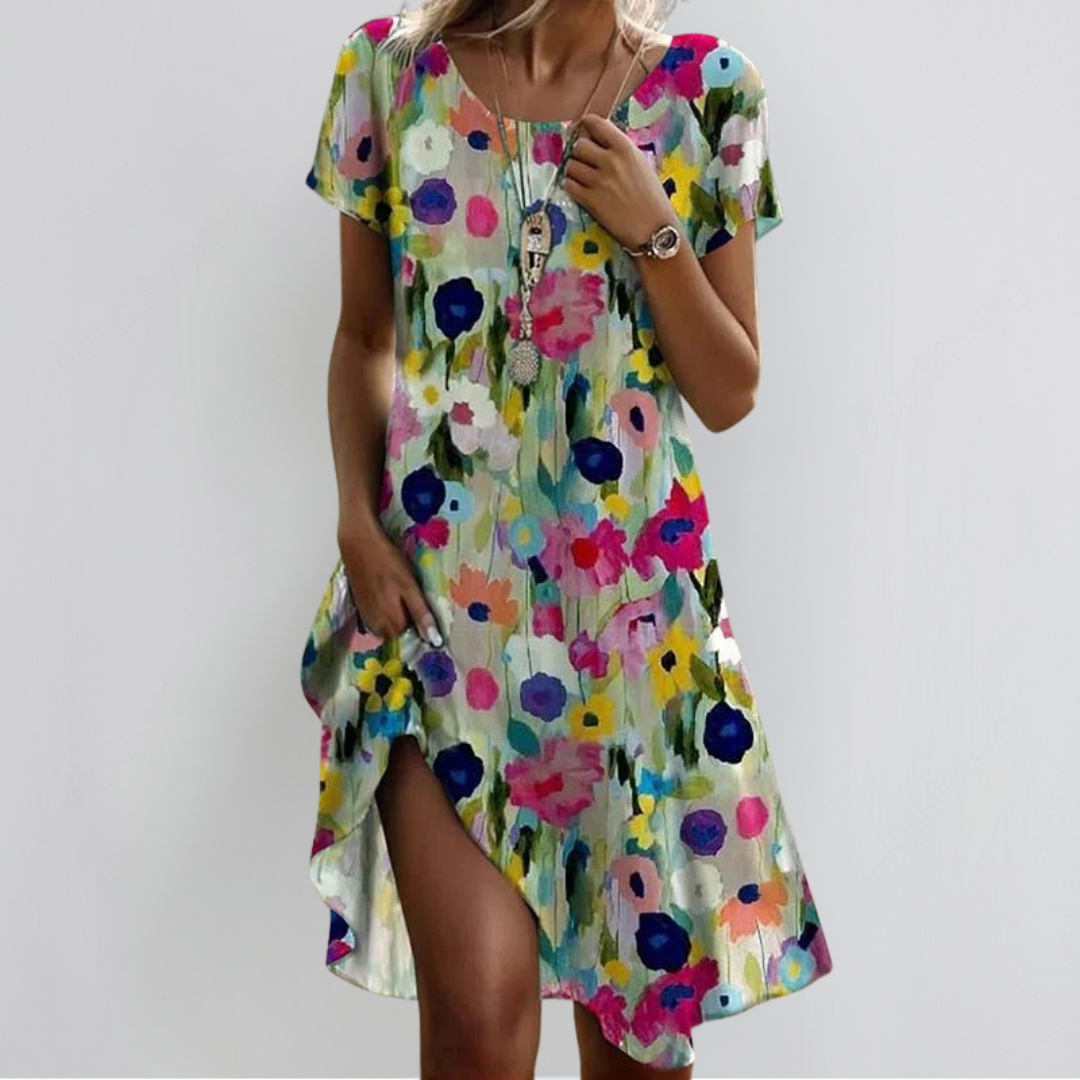 Елиска | Елегантна Цветна Рокля