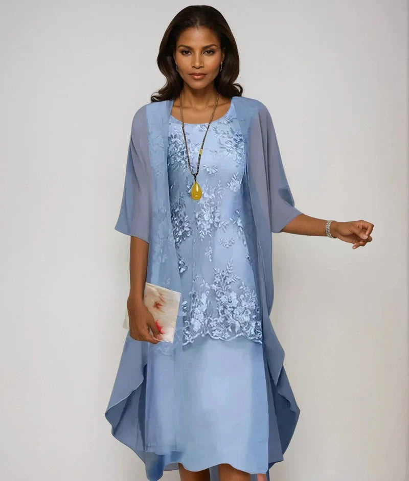 Зора | Елегантна шифонова миди рокля