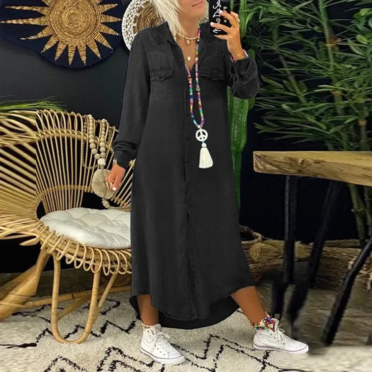 Вена | Елегантна дънкова рокля Boho