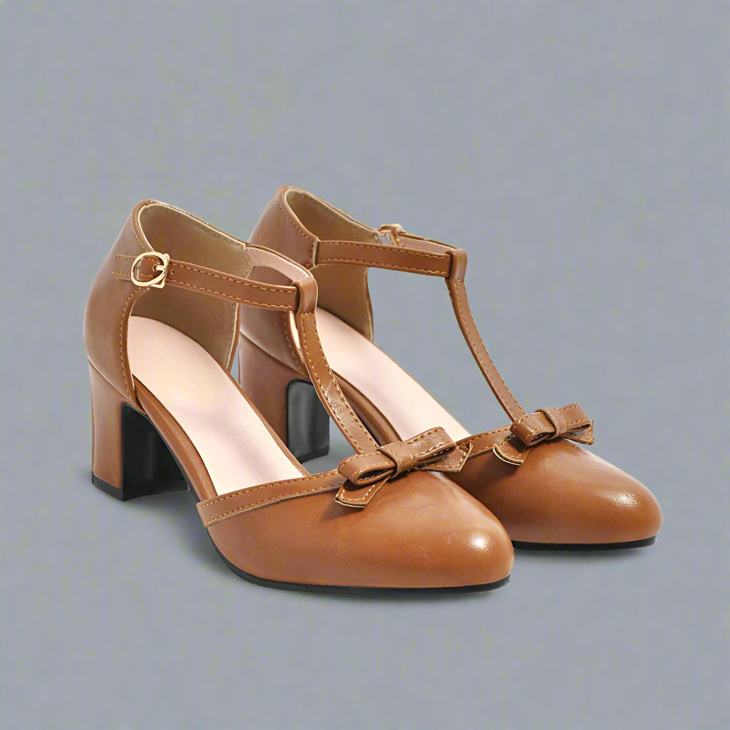 Carina | Ортопедични винтидж токчета с панделка