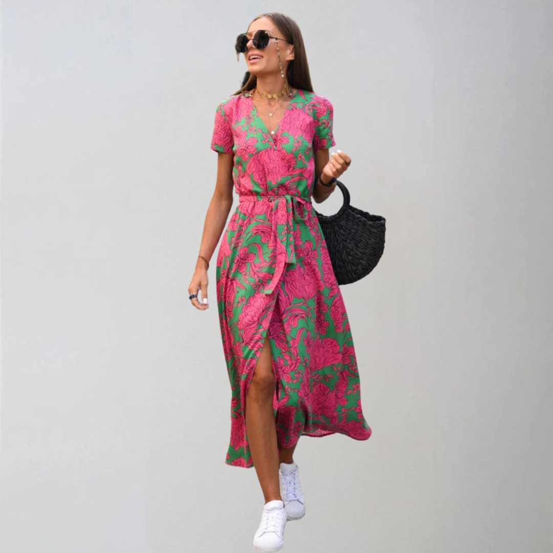 Линда | Стилна цветна рокля за всякакъв повод