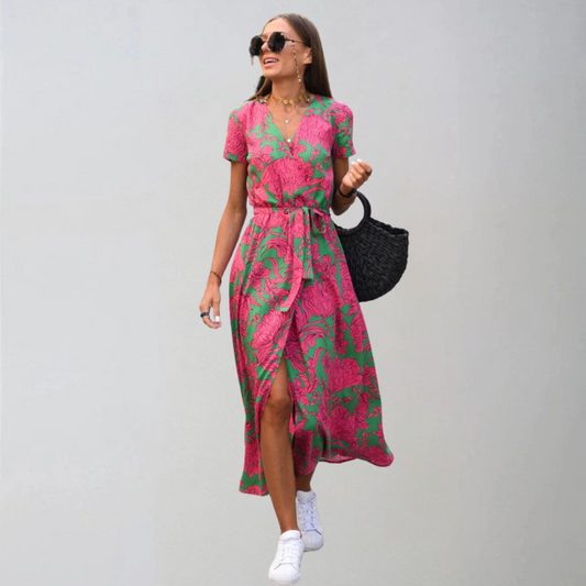 Линда | Стилна цветна рокля за всякакъв повод