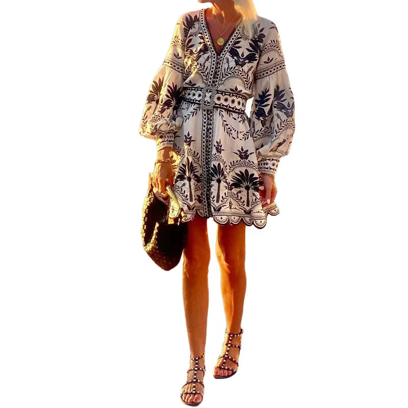 Arivelle™ | Мини Рокля Избродирана Залез (Почти Разпродадена)