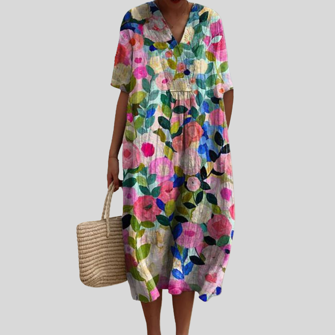 Мелиса | Елегантна цветна рокля