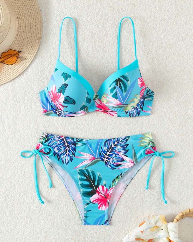 Два части моден бански костюм с принт