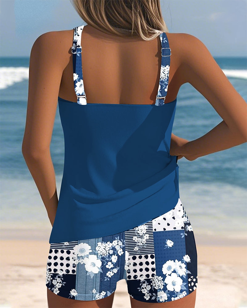 Дамски Бански Костюм с Принт, Два Часа, Боксер