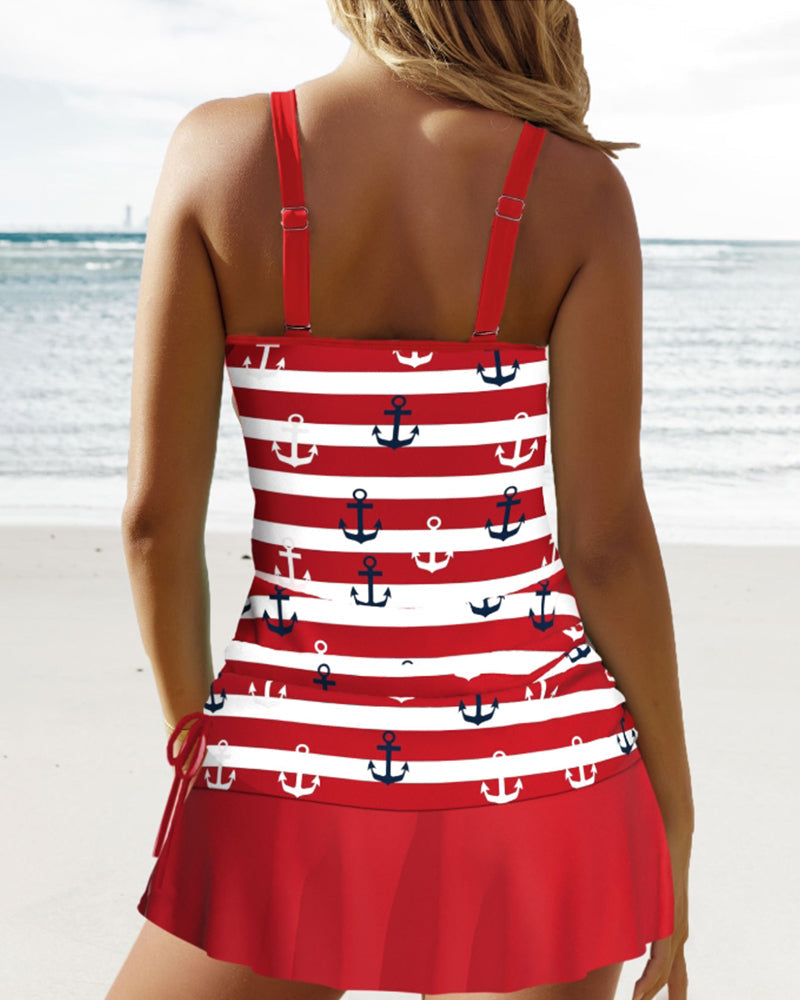 Комплект бански костюми с райе