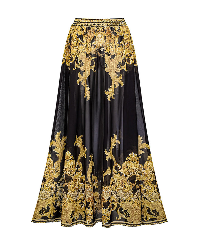 Винтидж бански костюм с печатна мрежа и слънцезащита