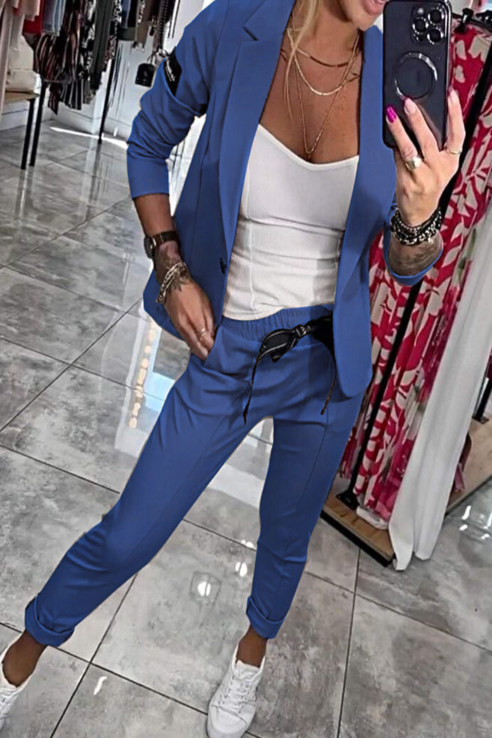 Moxie | Двуделен дамски комплект топ с яке и ластик