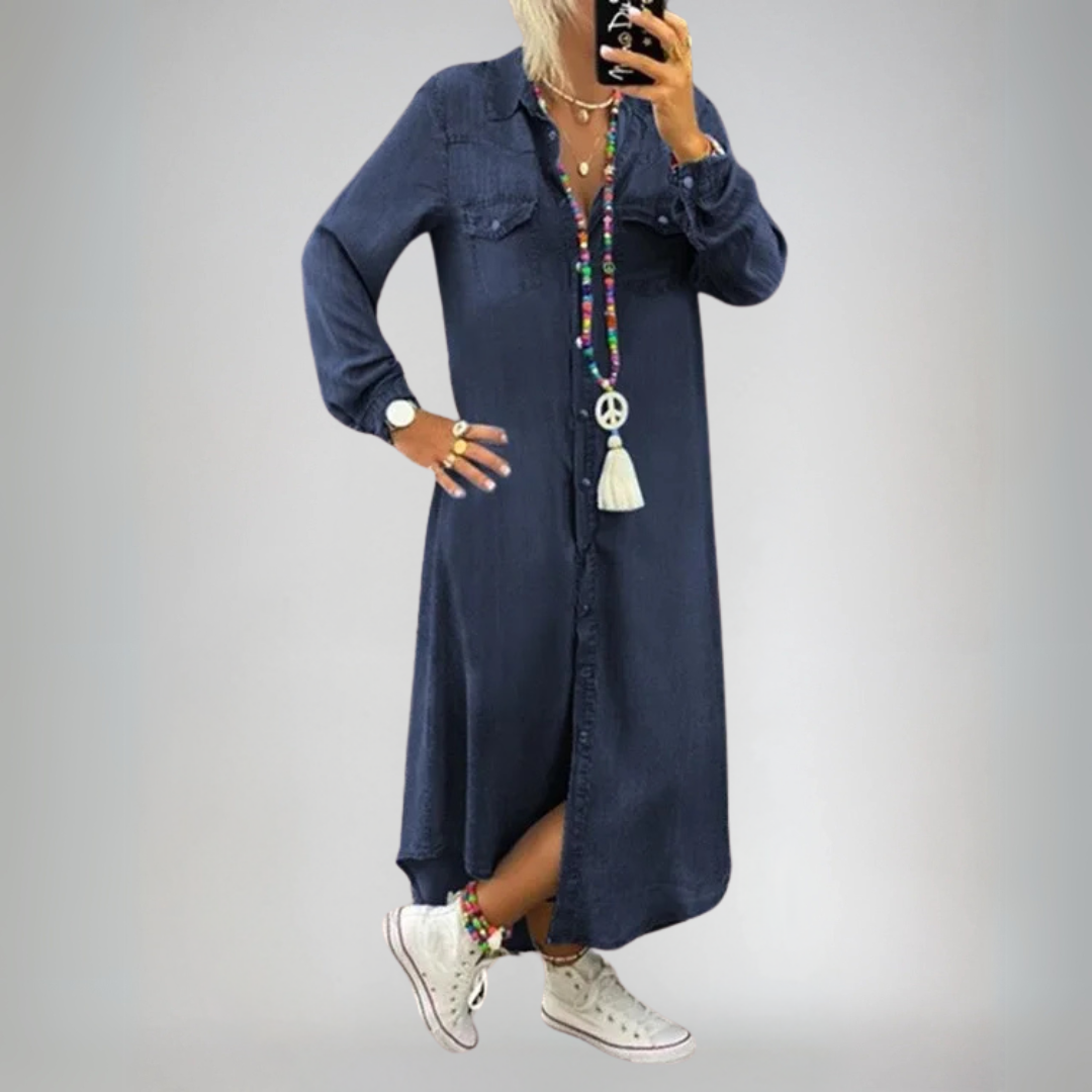 Вена | Елегантна дънкова рокля Boho