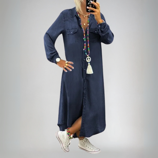 Вена | Елегантна дънкова рокля Boho